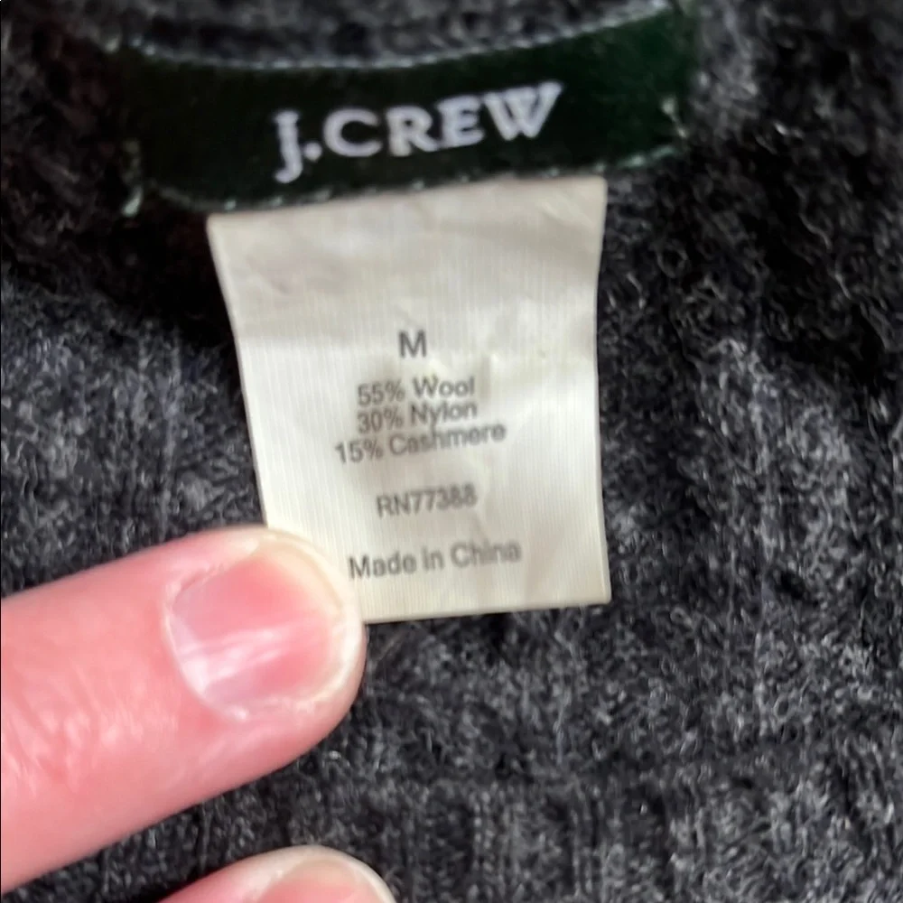 NWOT J. Crew Women's Black Cable Knit Sweater